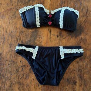 Betsey Johnson Lacy Florettes Halter Bikini